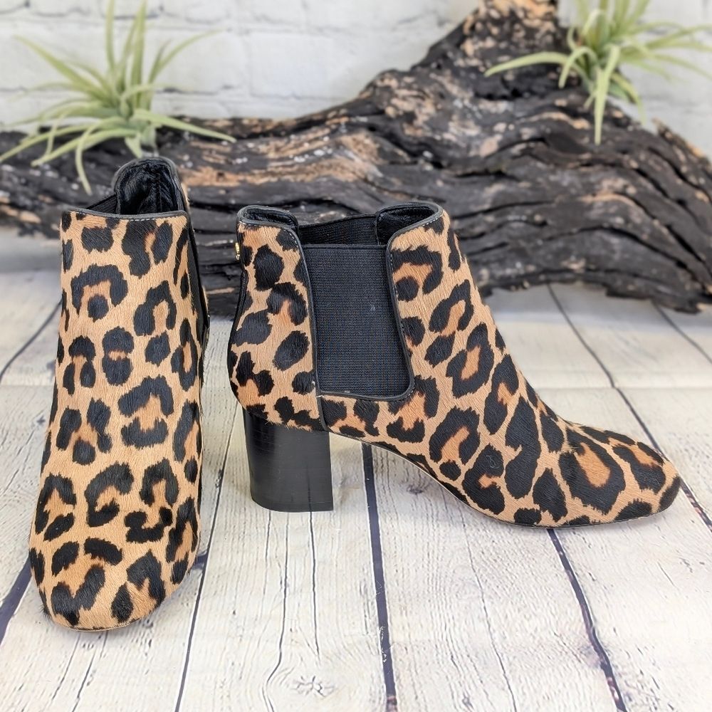 Kate Spade Leah Leopard Print Ankle Booties – Real Dyed Cow Hair